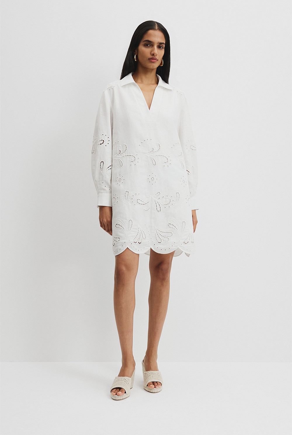 Broderie Mini Dress