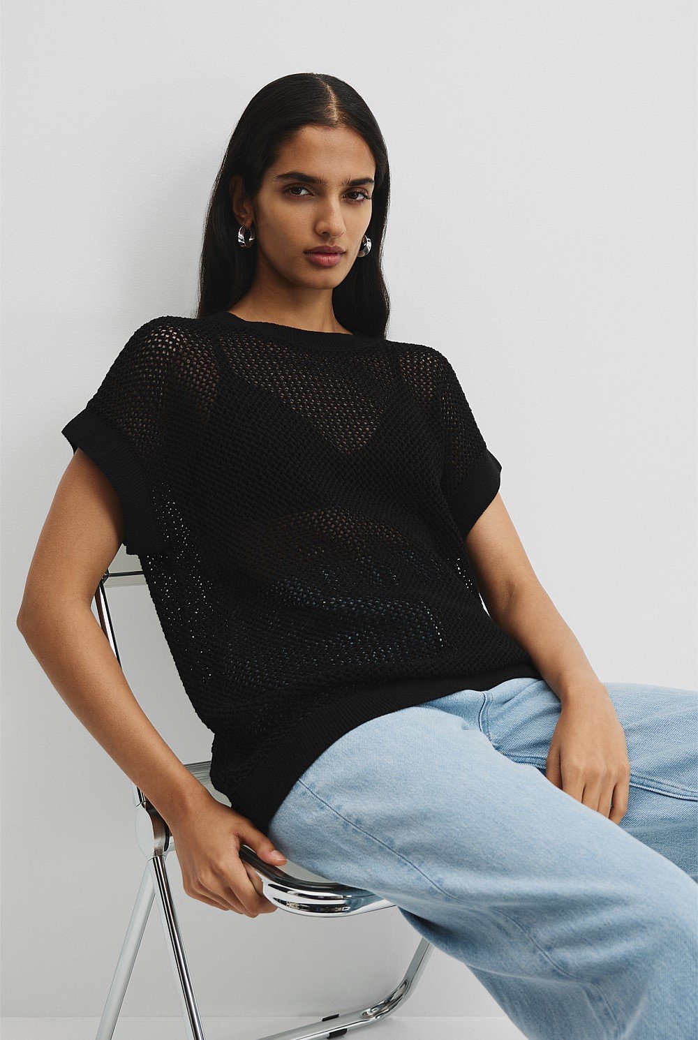 Australian Cotton Crochet Knit T-Shirt