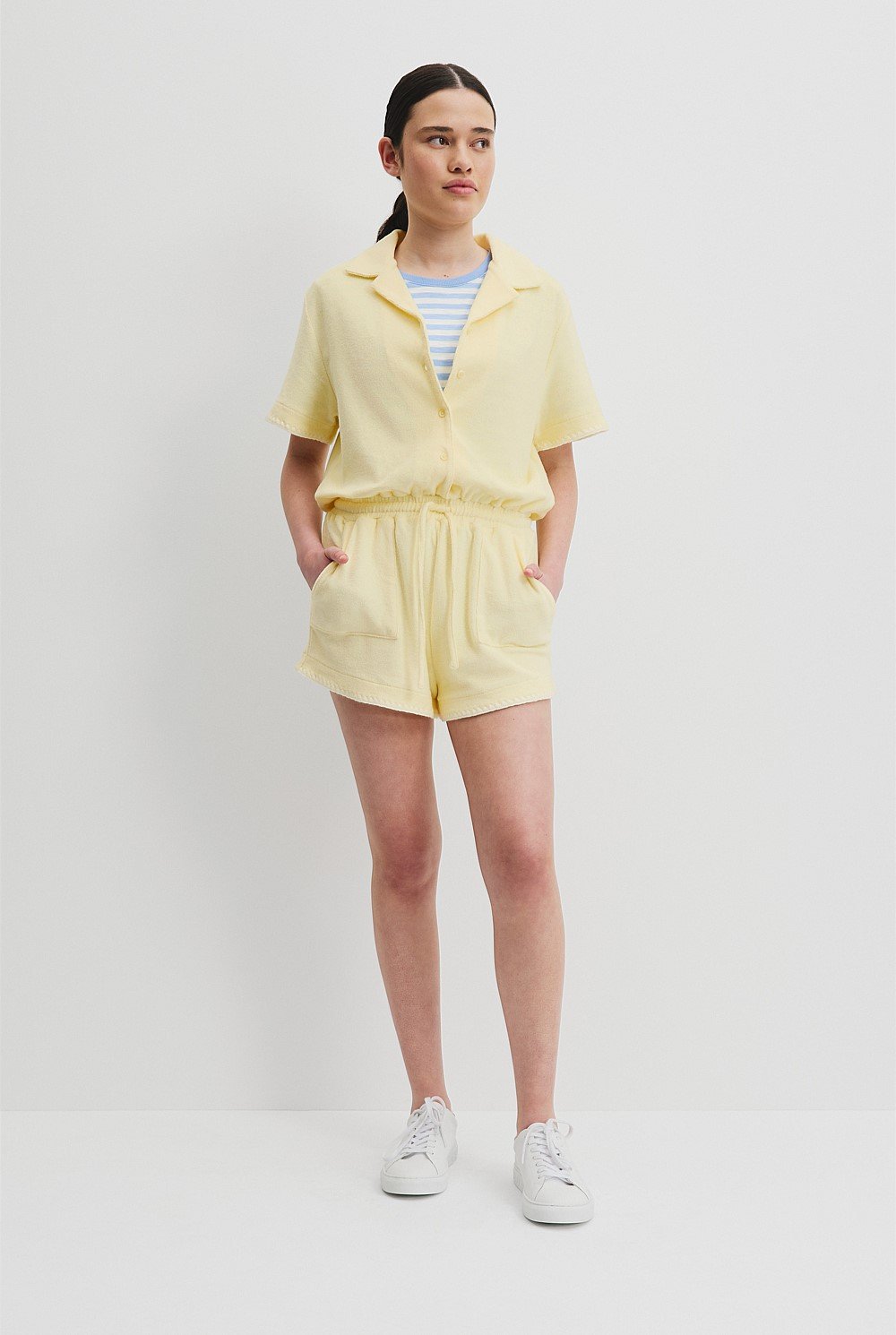 Teen GOTS-Certified Organic Terry Short Sleeve Playsuit