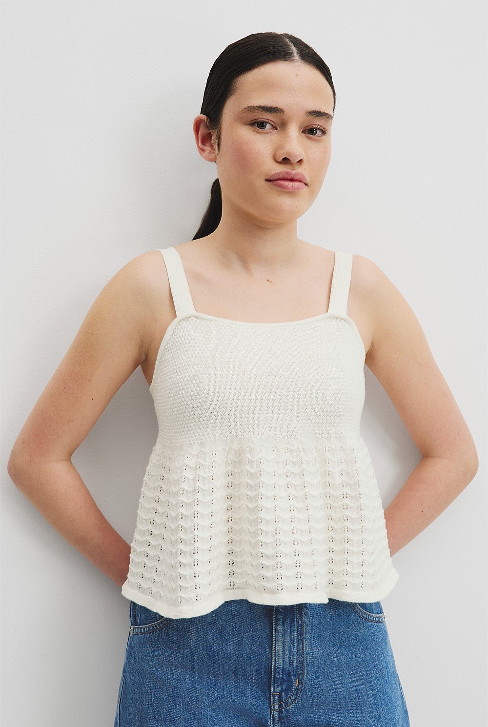 Teen Organically Grown Cotton Textured Knit Cami