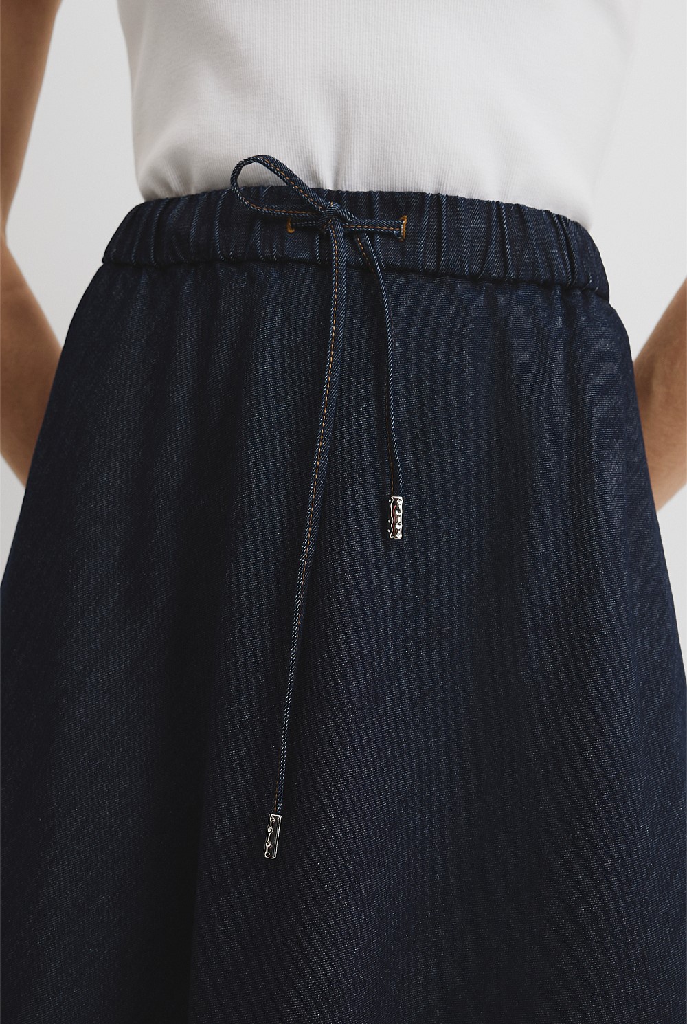 Chambray Midi Skirt