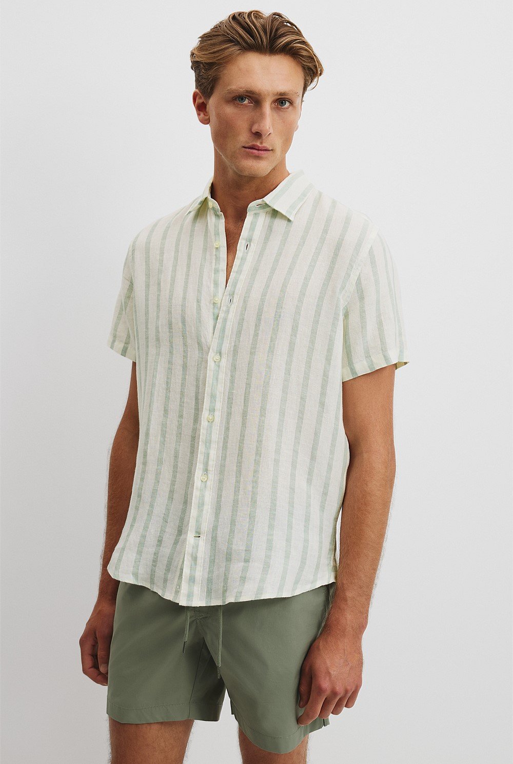 Regular Fit Organically Grown Linen Stripe Shirt