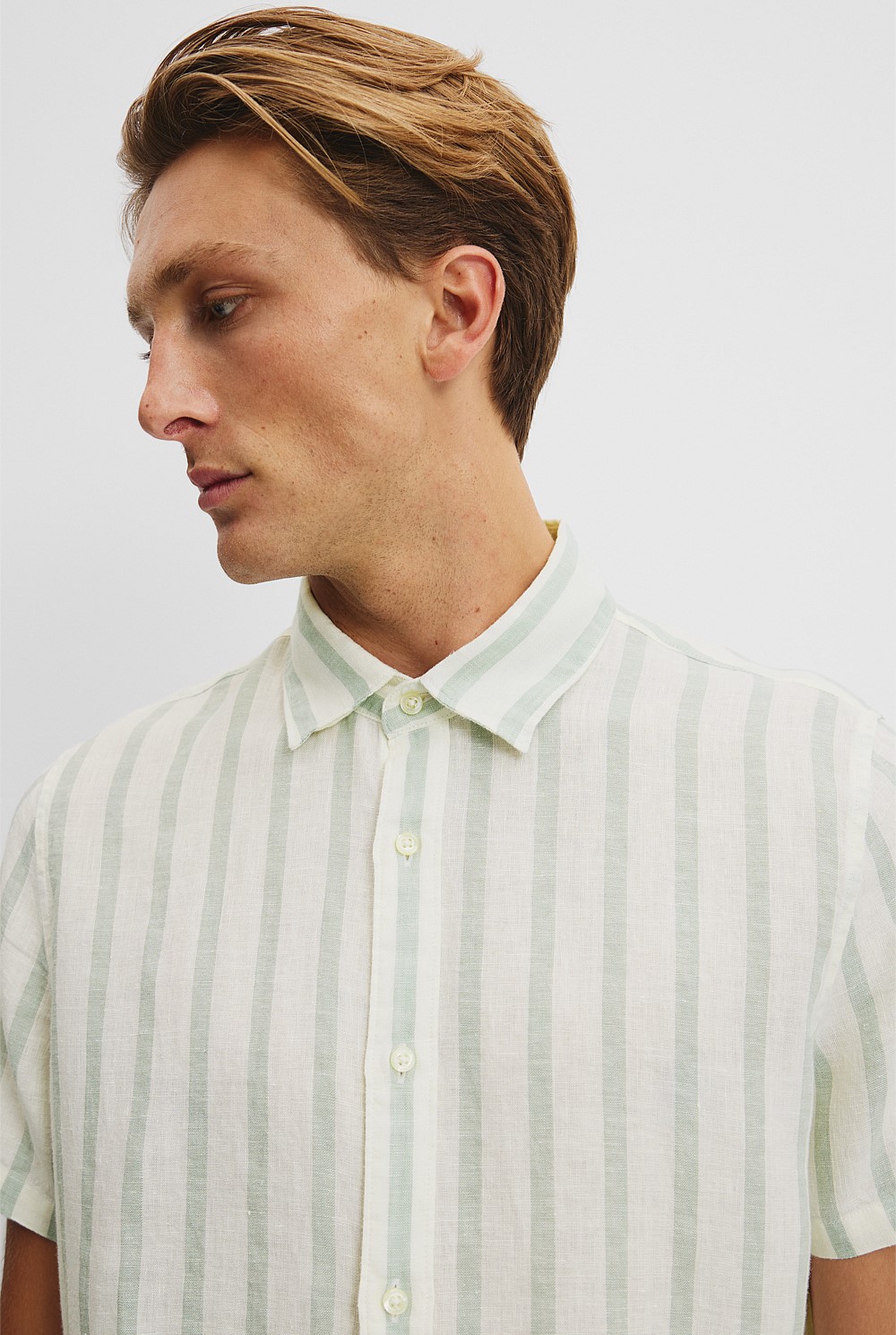 Regular Fit Organically Grown Linen Stripe Shirt