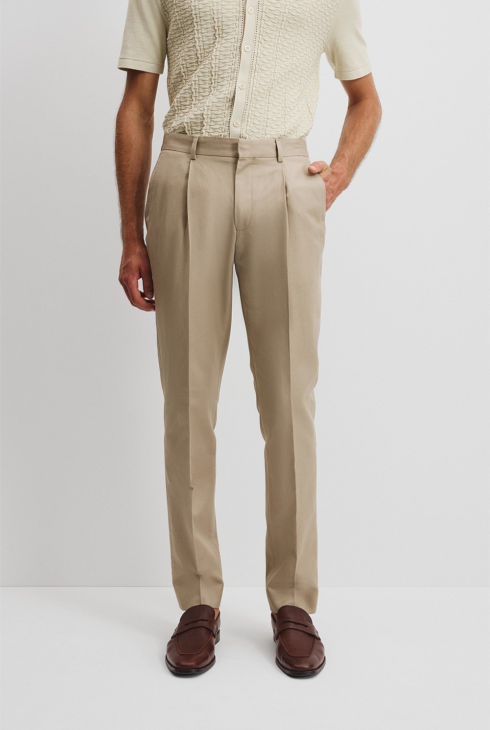 Tailored Fit Cotton Linen Pant