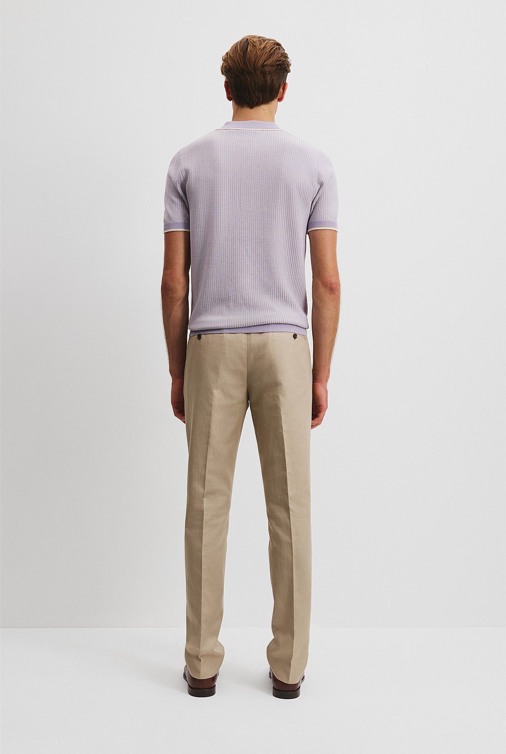 Cotton Silk Textured Knit Polo