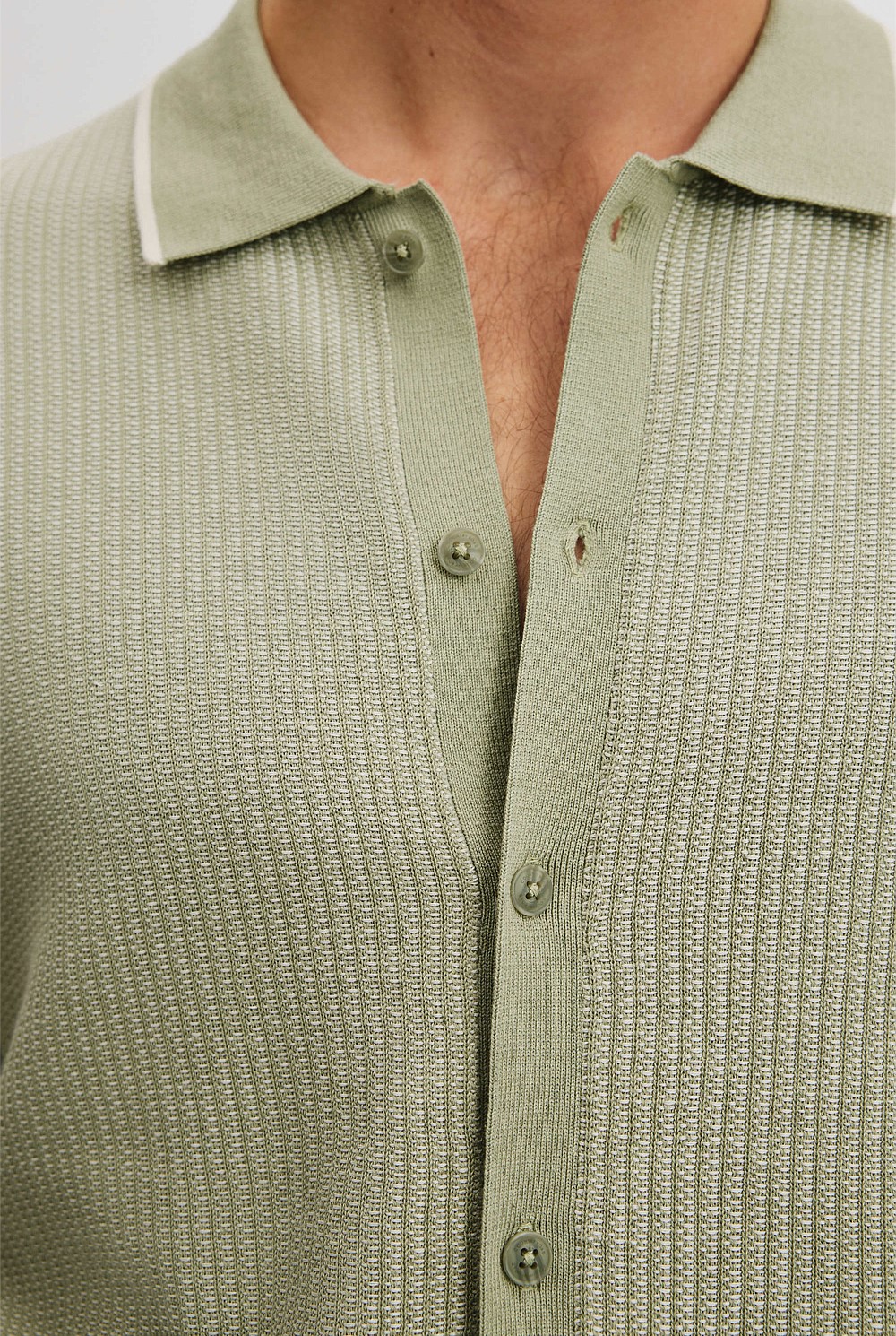 Cotton Silk Textured Knit Shirt