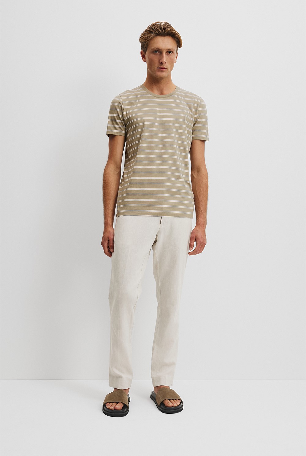 Pima Stripe Crew T-Shirt