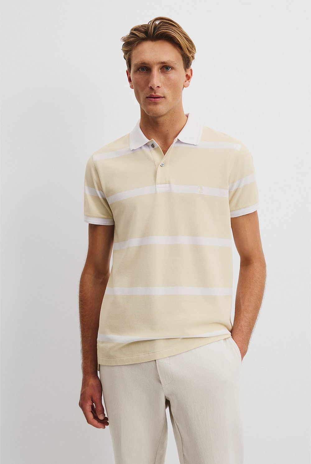 Verified Australian Cotton Stripe Pique Polo