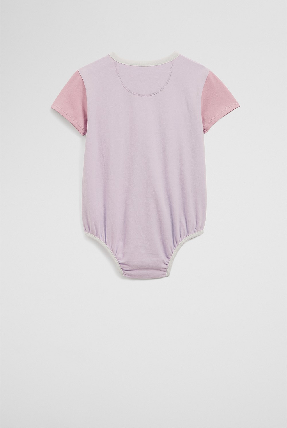 Organically Grown Cotton Spliced Logo Short Sleeve Bodysuit