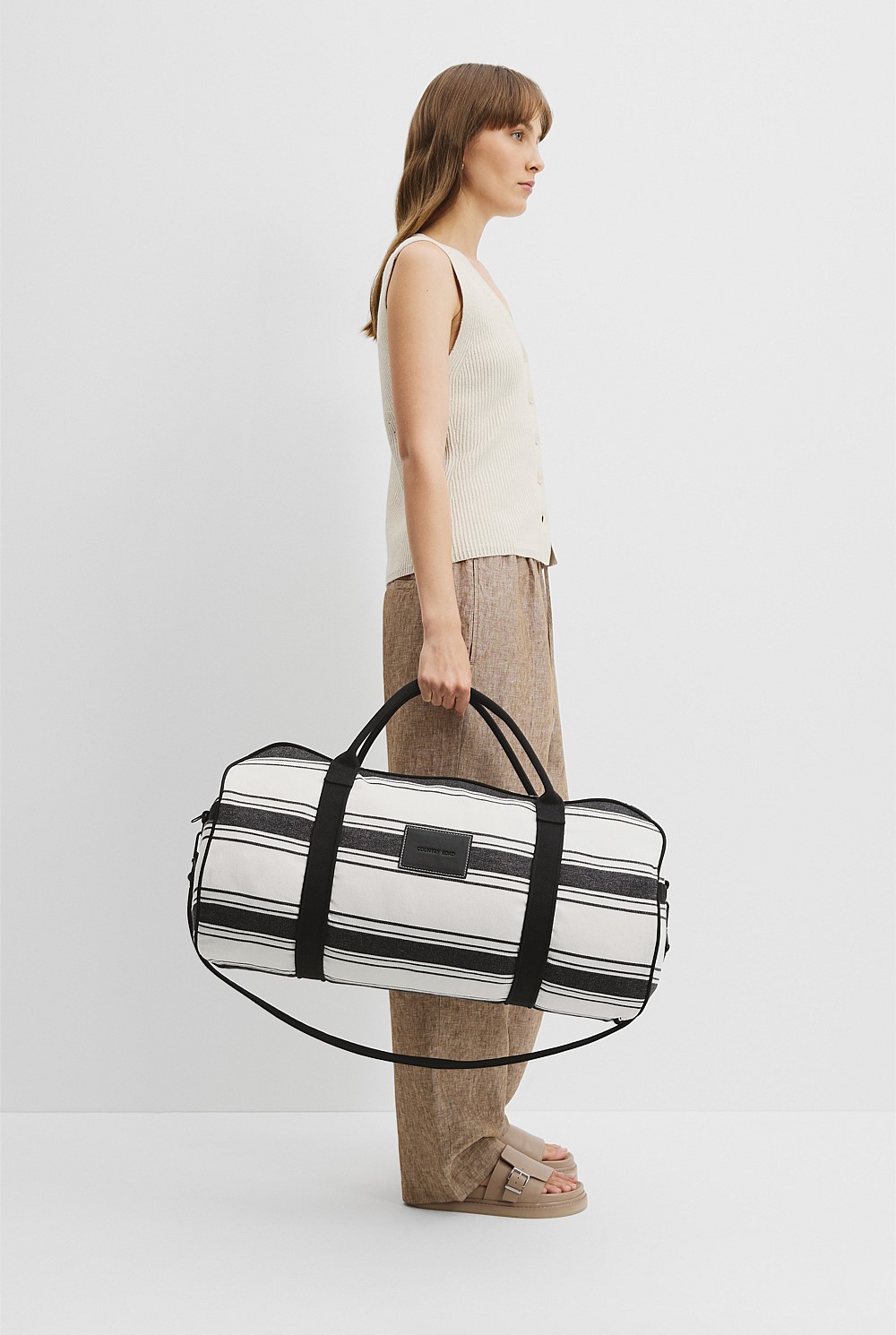 Australian Cotton Patch Logo Stripe Tote