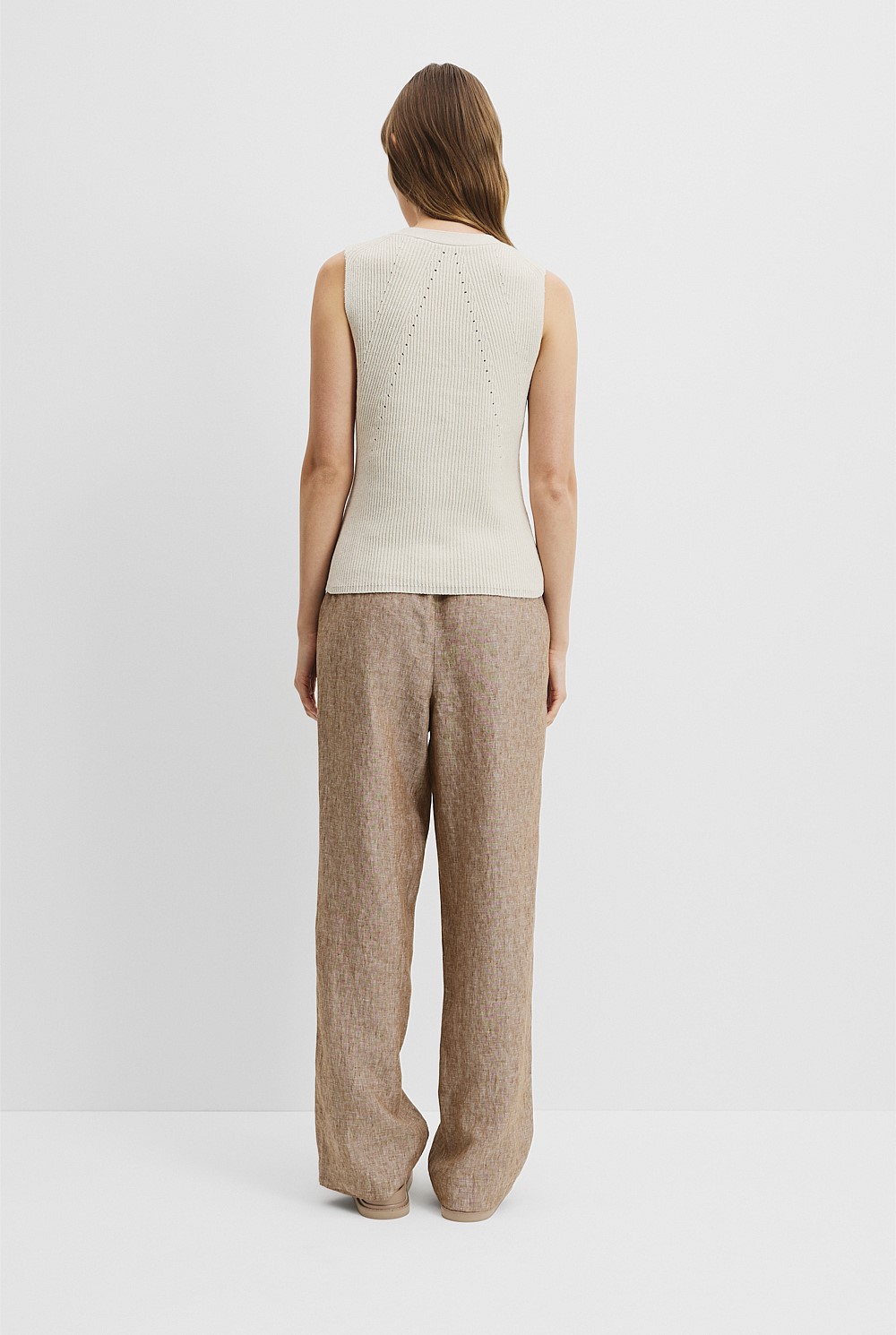 Organically Grown Cotton Linen Textured Knit Vest