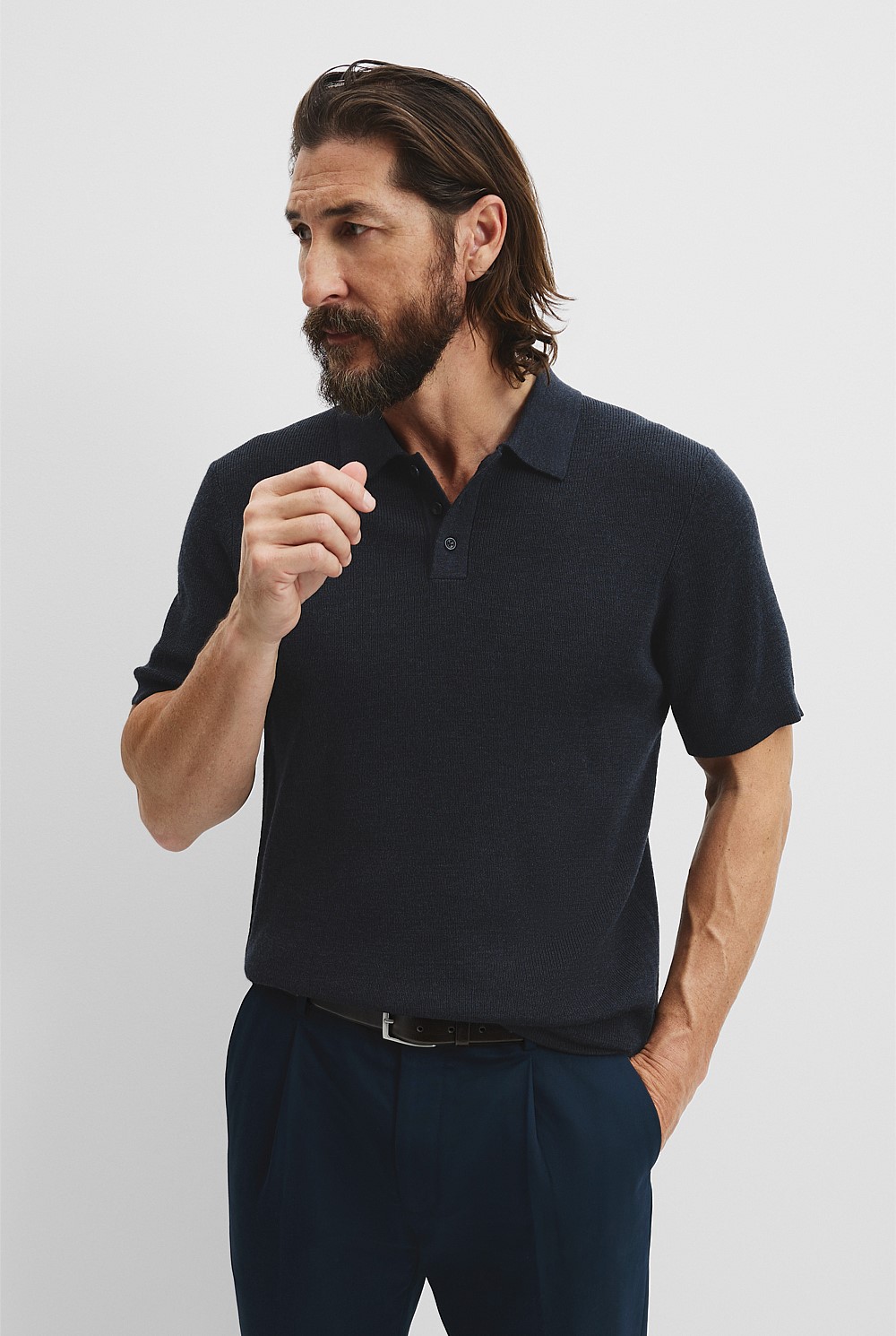 Verified Australian Merino Rib Button Polo