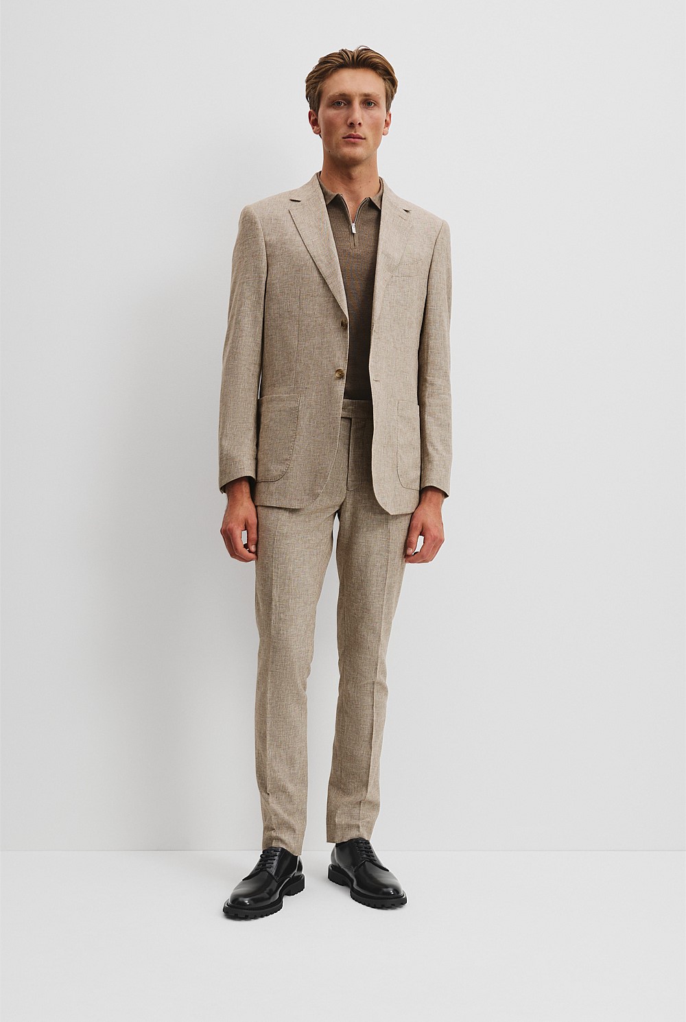 Regular Fit Linen Cotton Textured Jacket