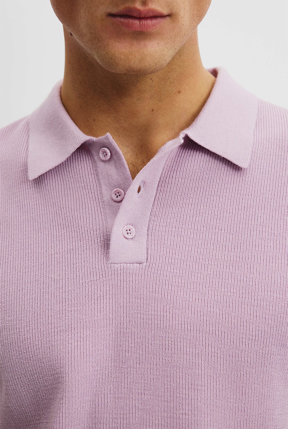 Verified Australian Merino Rib Button Polo