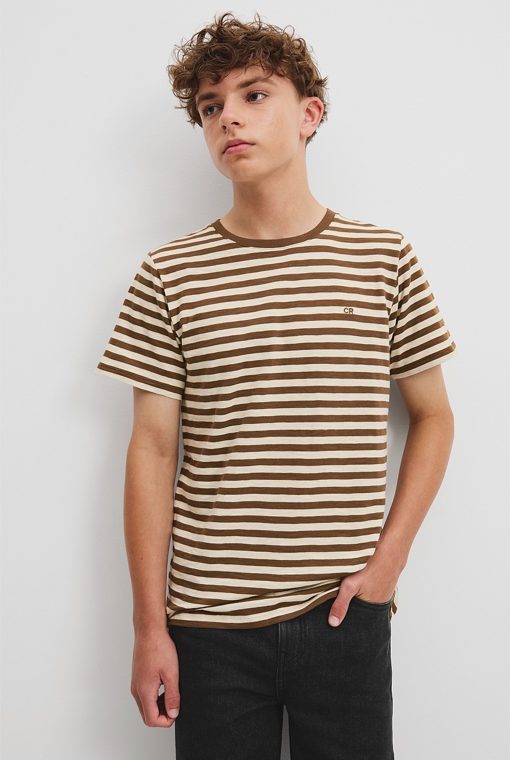 Teen Recycled Cotton Blend Stripe T-Shirt