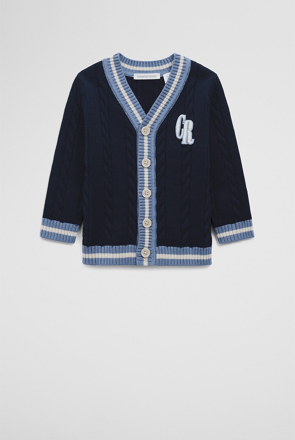 Organically Grown Cotton Varsity Cardigan