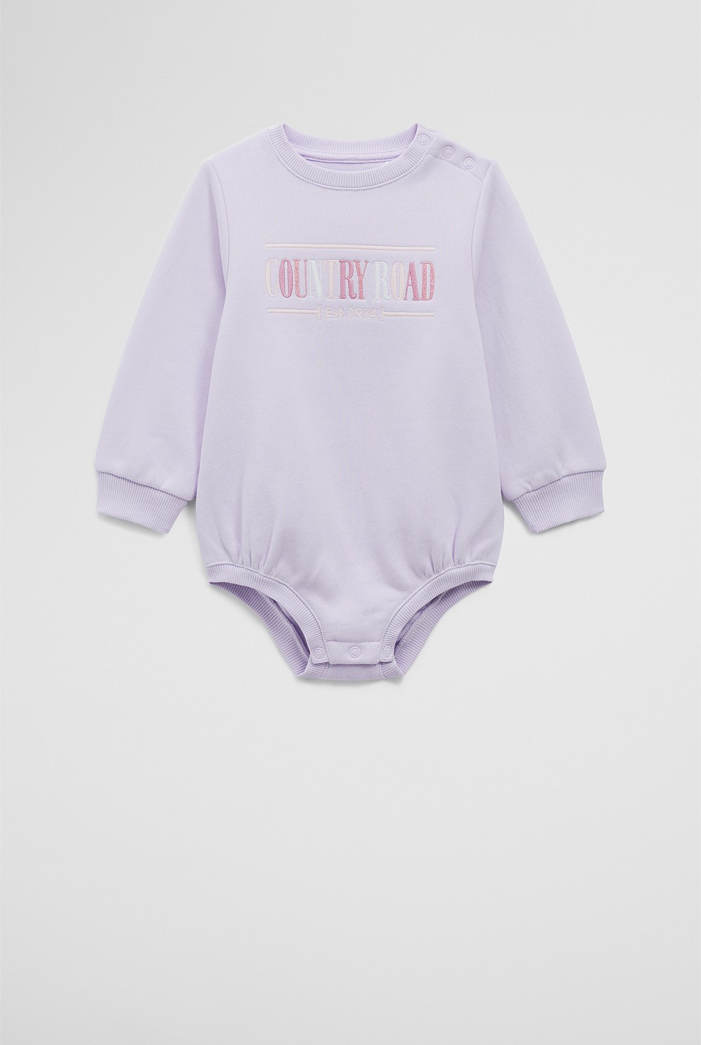 Organically Grown Cotton Logo Oversized Long Sleeve Bodysuit