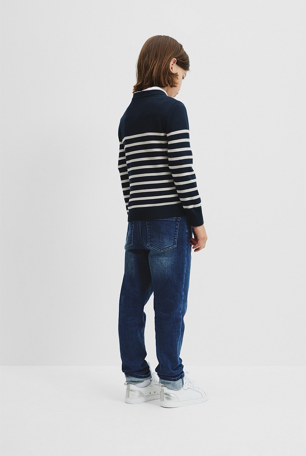 Organically Grown Cotton Stripe Logo Knit