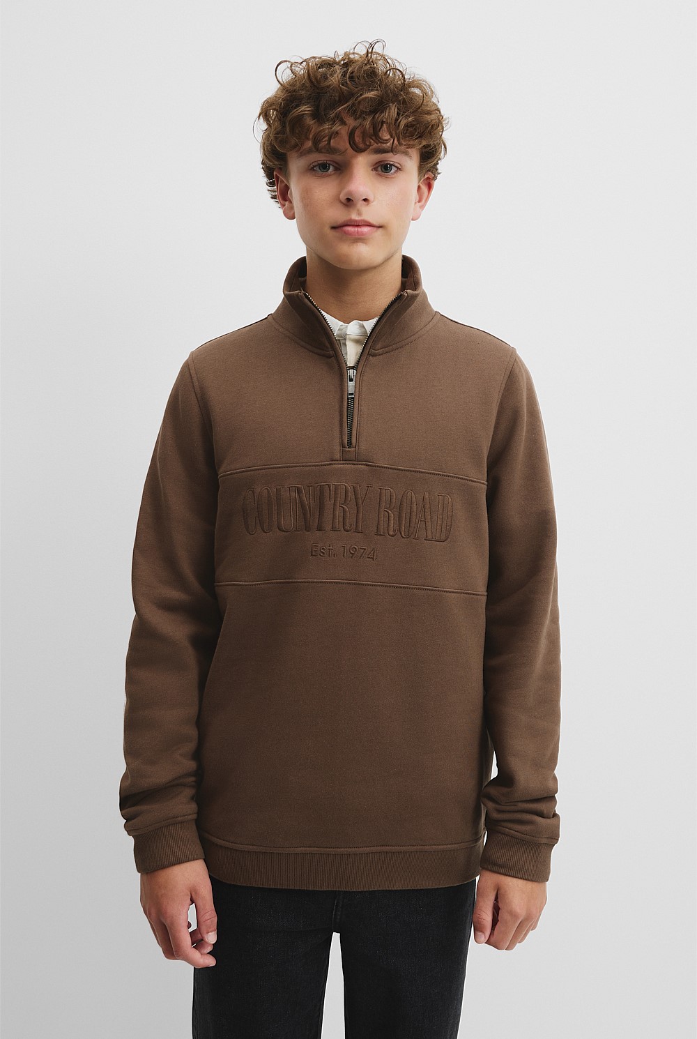 Teen Verified Australian Cotton Heritage Half Zip Sweat