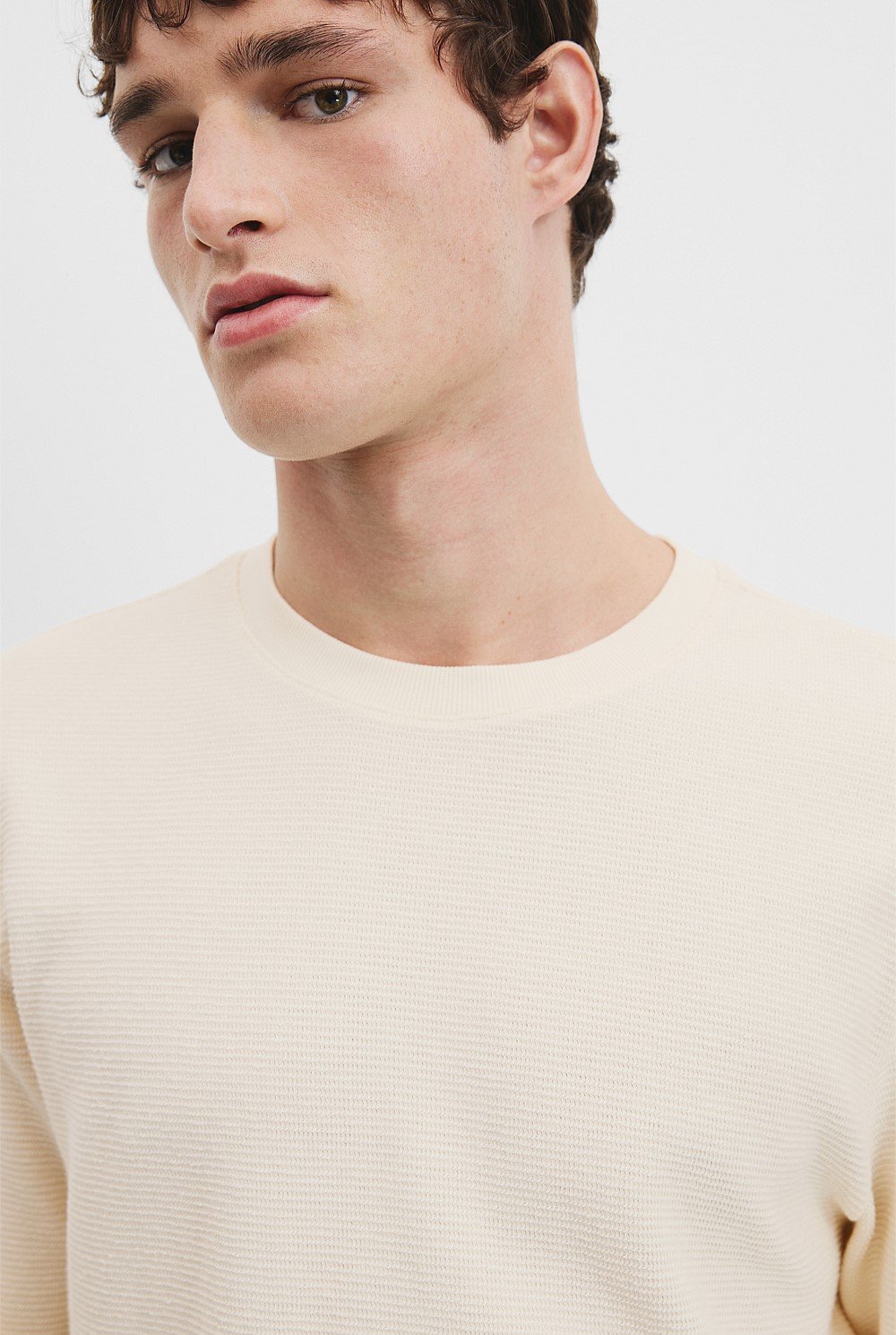 Australian Cotton Textured Long Sleeve T-Shirt