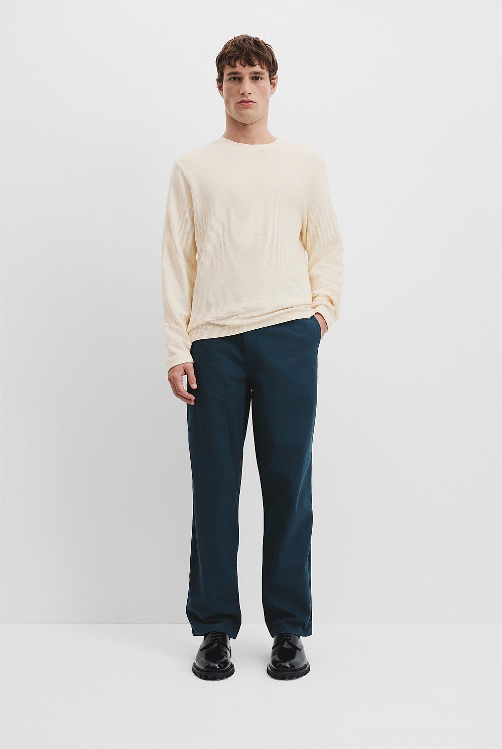 Australian Cotton Textured Long Sleeve T-Shirt