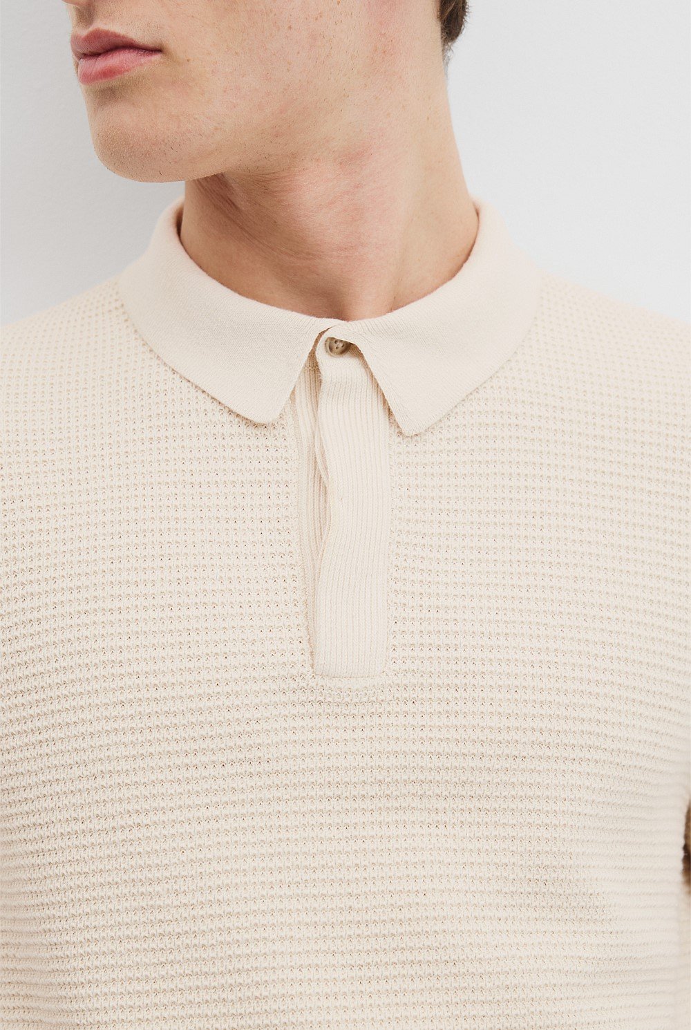 Cotton Linen Knit Polo