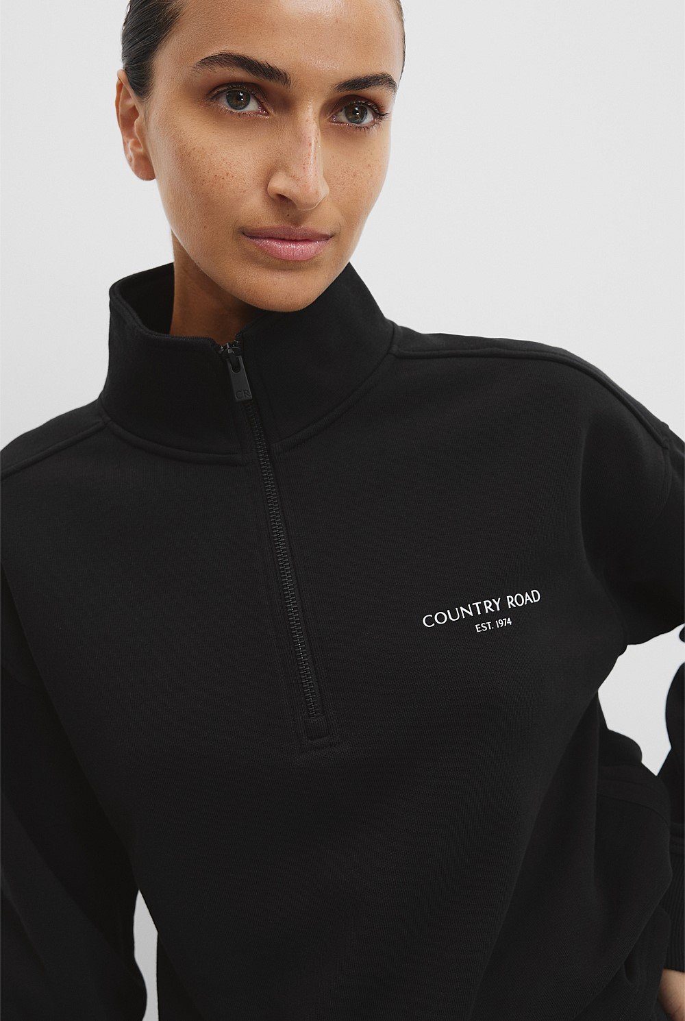 Australian Cotton Zip Collar Sweat