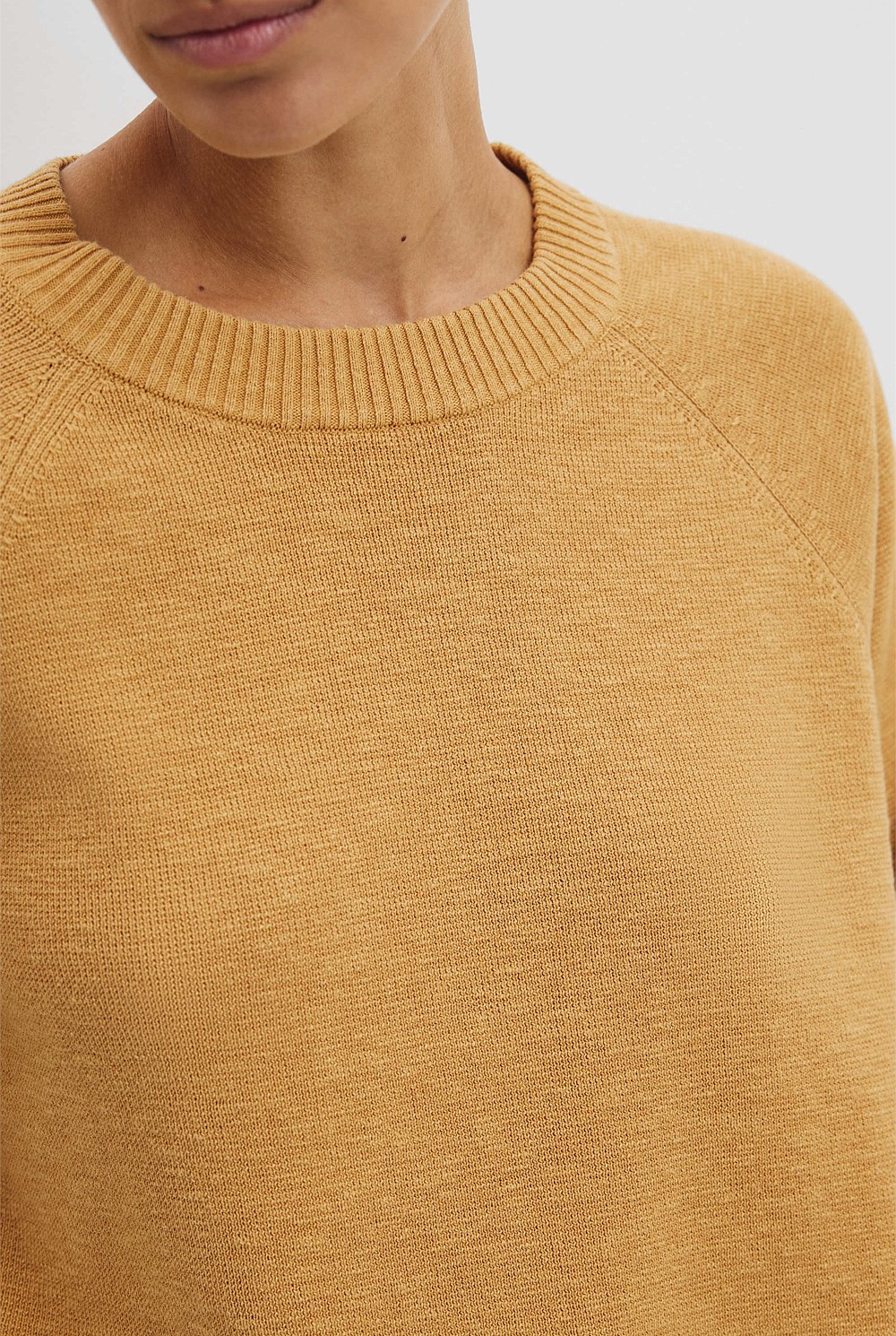 Organically Grown Cotton Linen Crew Knit