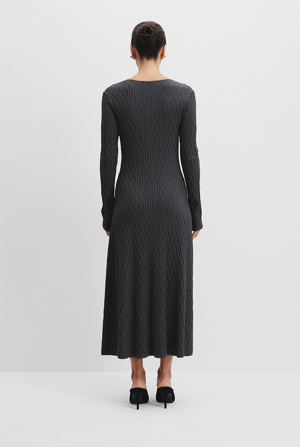 Pattern Knit Midi Dress