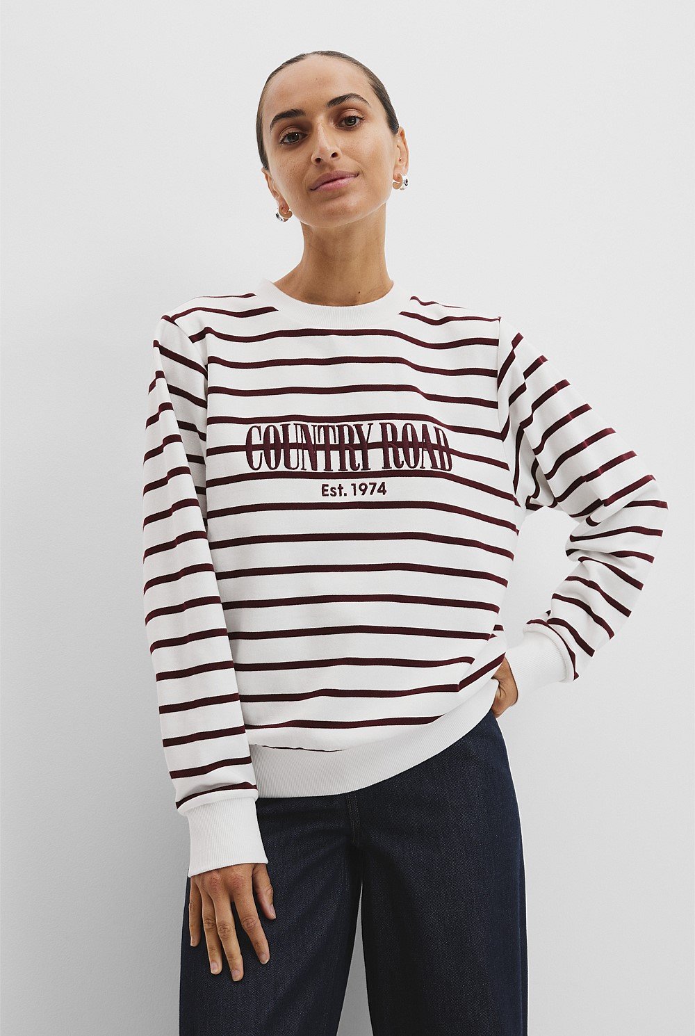 Verified Australian Cotton Stripe Heritage Sweat