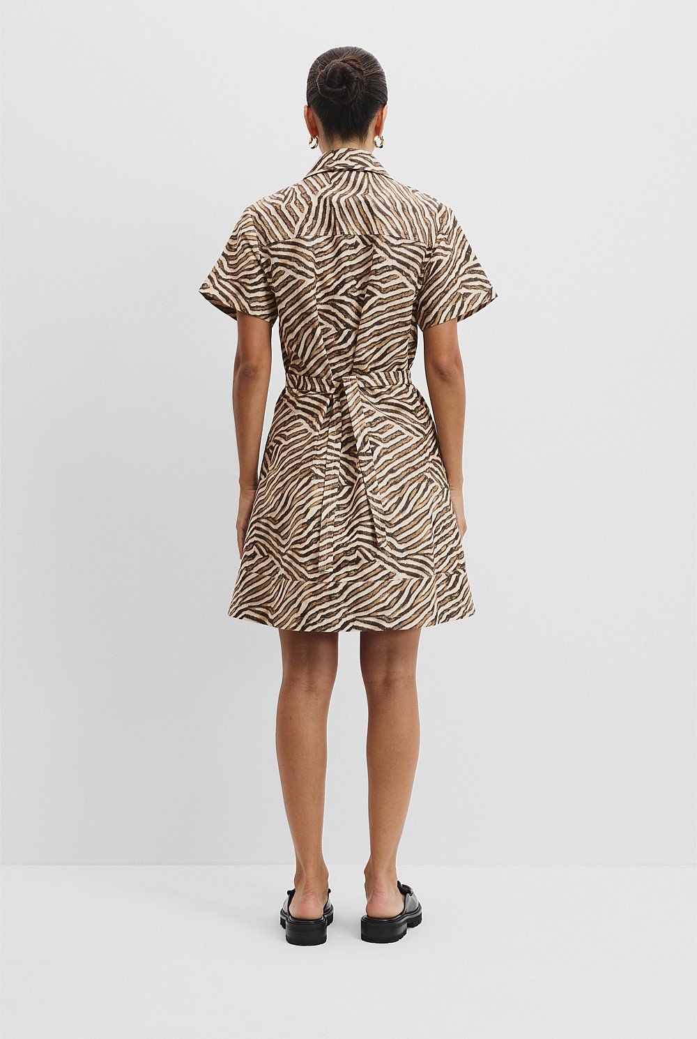 Print Godet Mini Dress