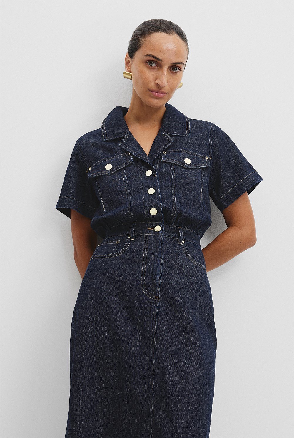 Military Denim Dress