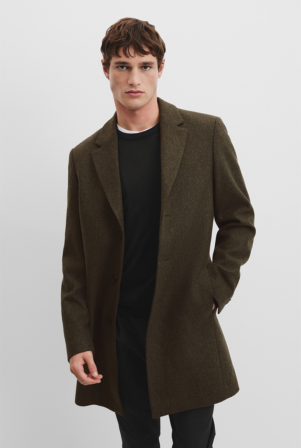 Recycled Wool Blend Overcoat