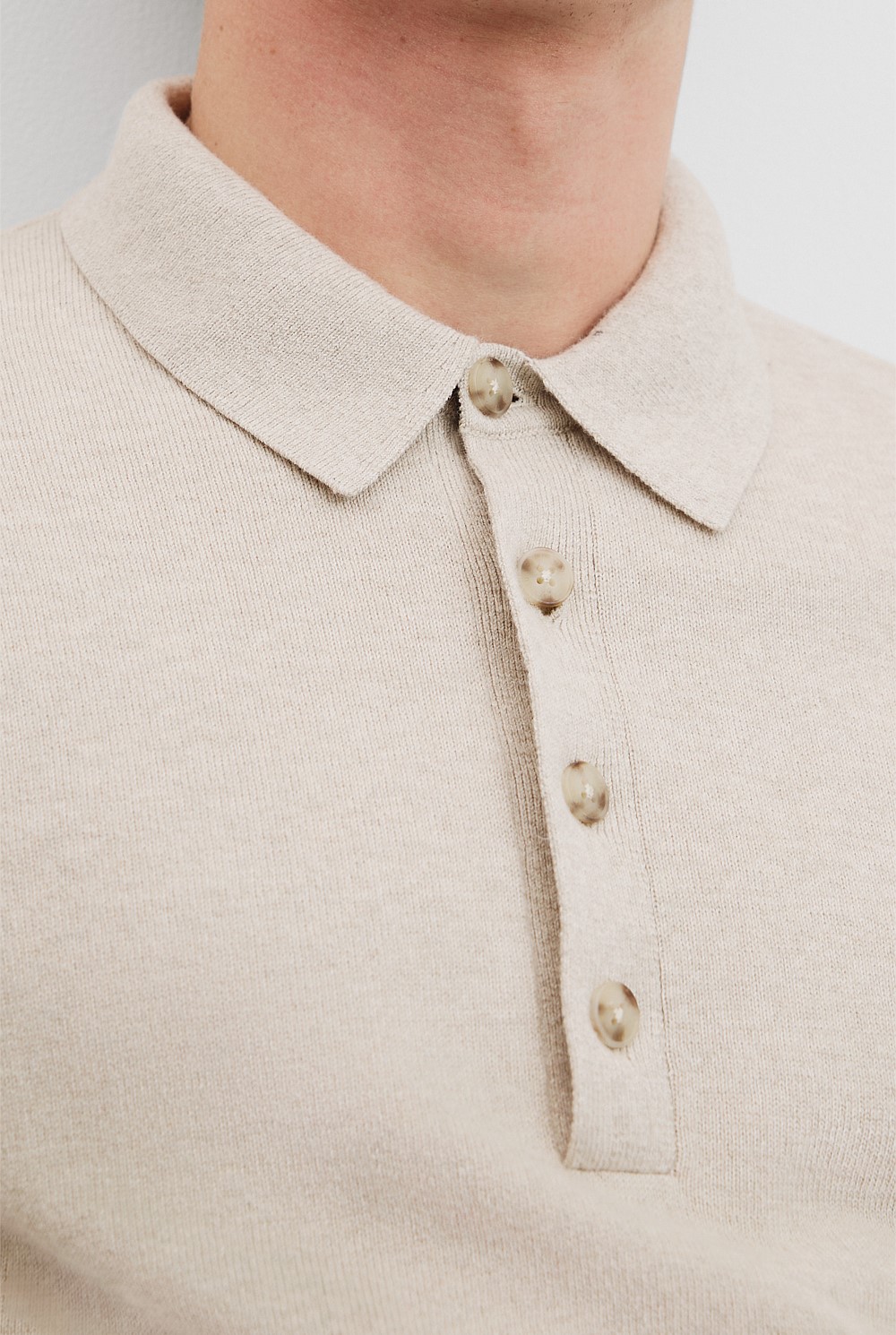 Organically Grown Cotton Wool Knit Polo