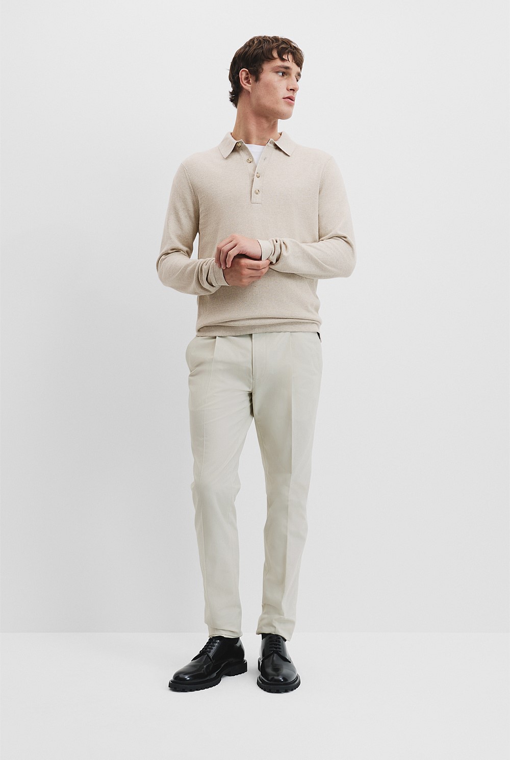 Organically Grown Cotton Wool Knit Polo