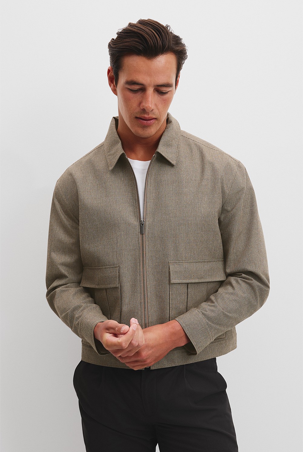Cotton Wool Pintuck Overshirt