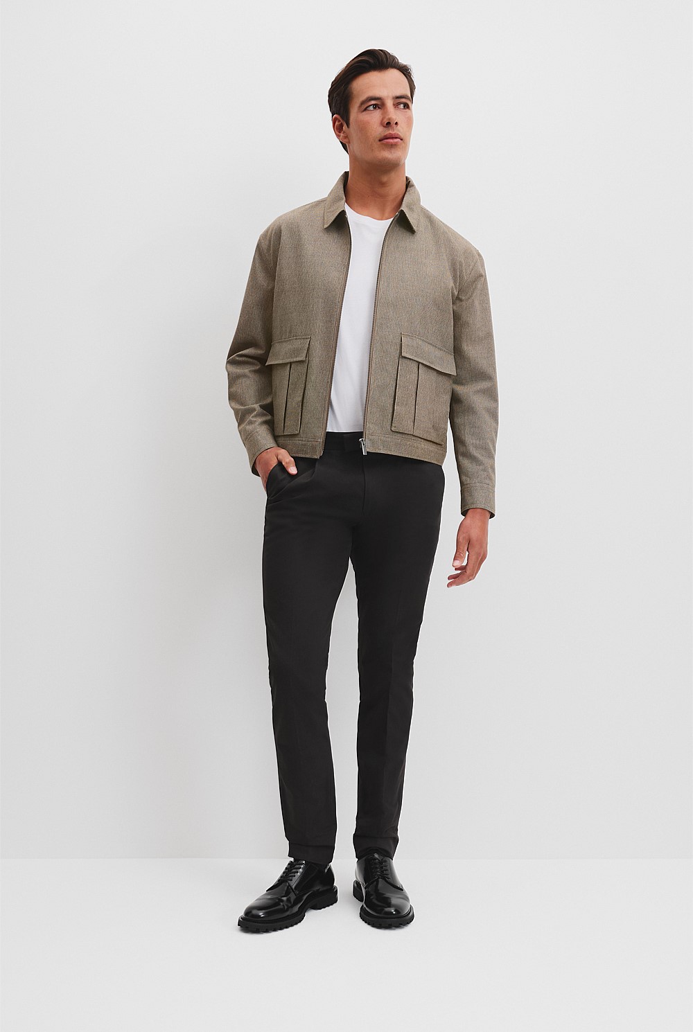 Cotton Wool Pintuck Overshirt