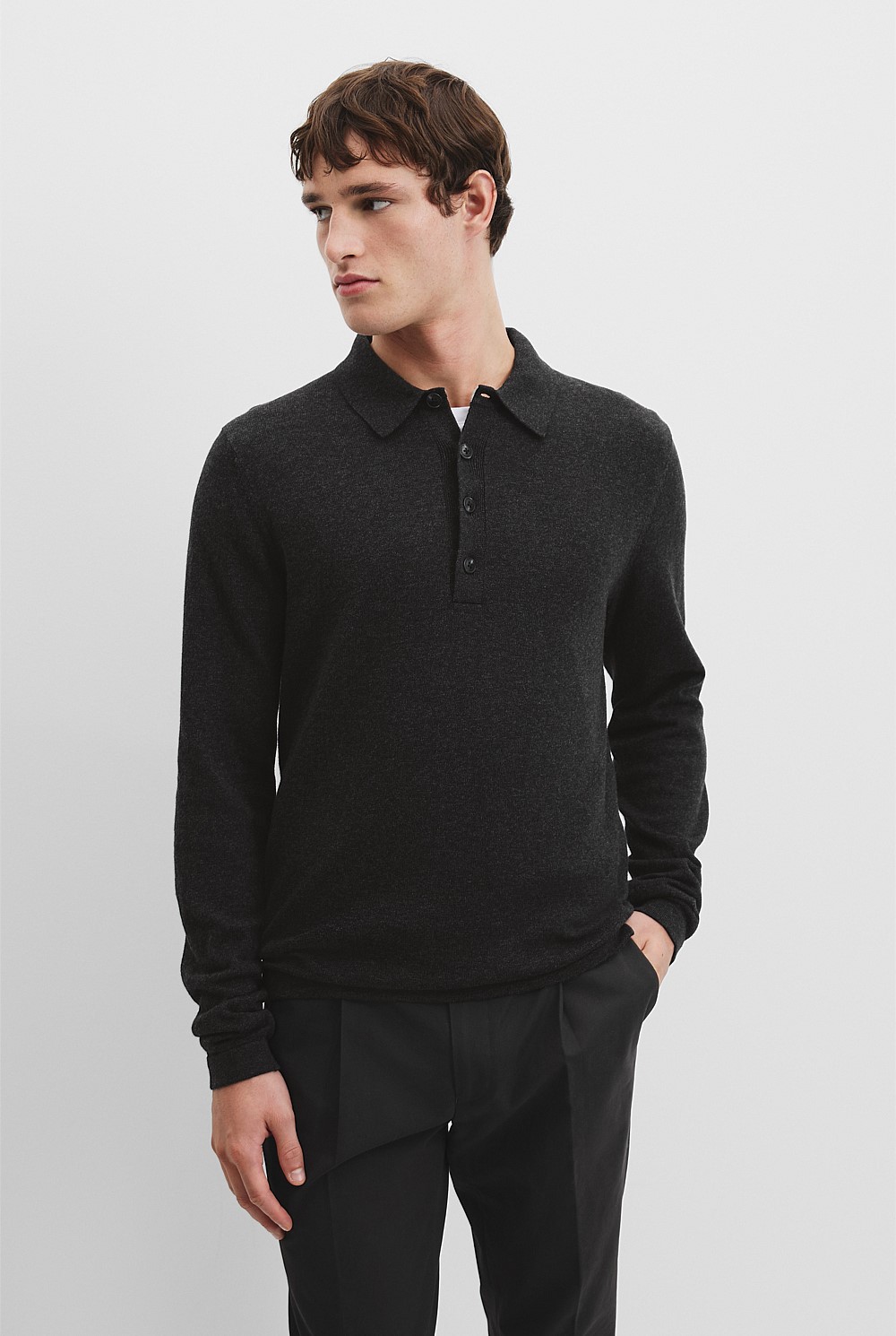 Organically Grown Cotton Wool Knit Polo