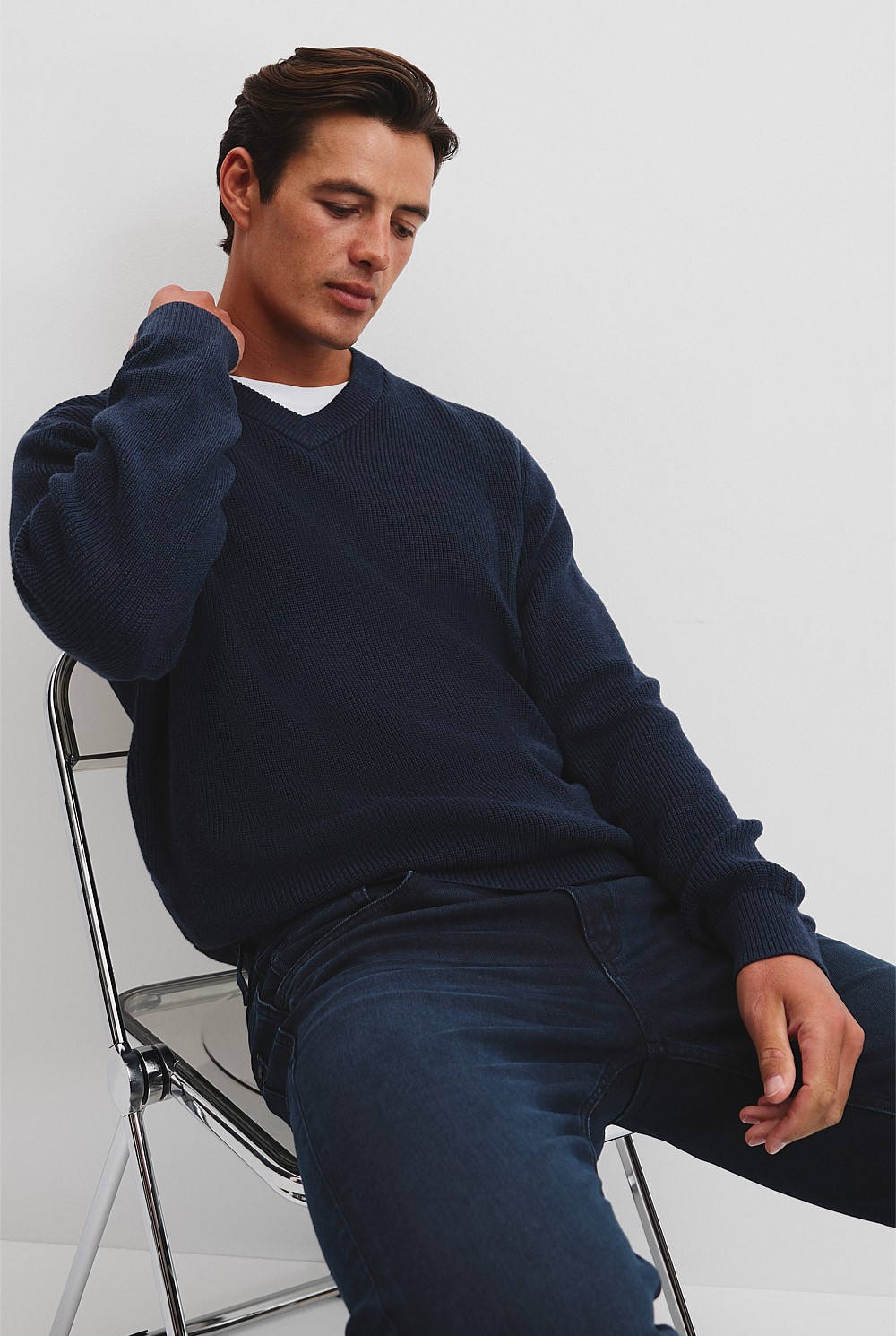Australian Cotton V-Neck Knit
