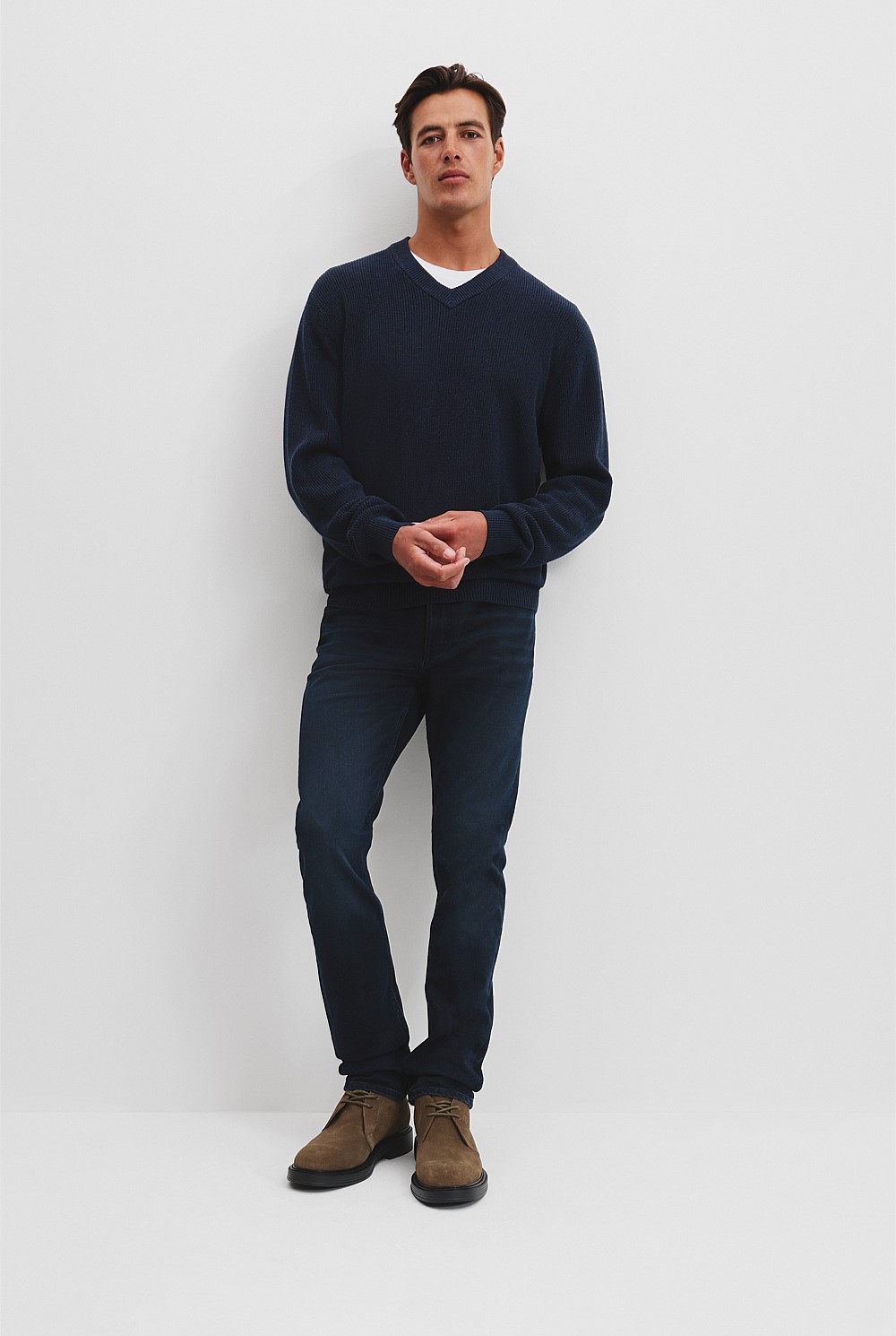 Australian Cotton V-Neck Knit