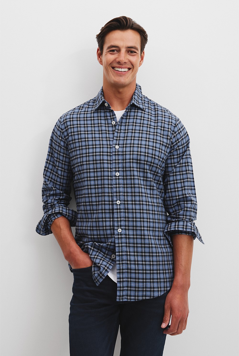 Regular Fit Australian Good Earth Cotton Flannel Check Shirt