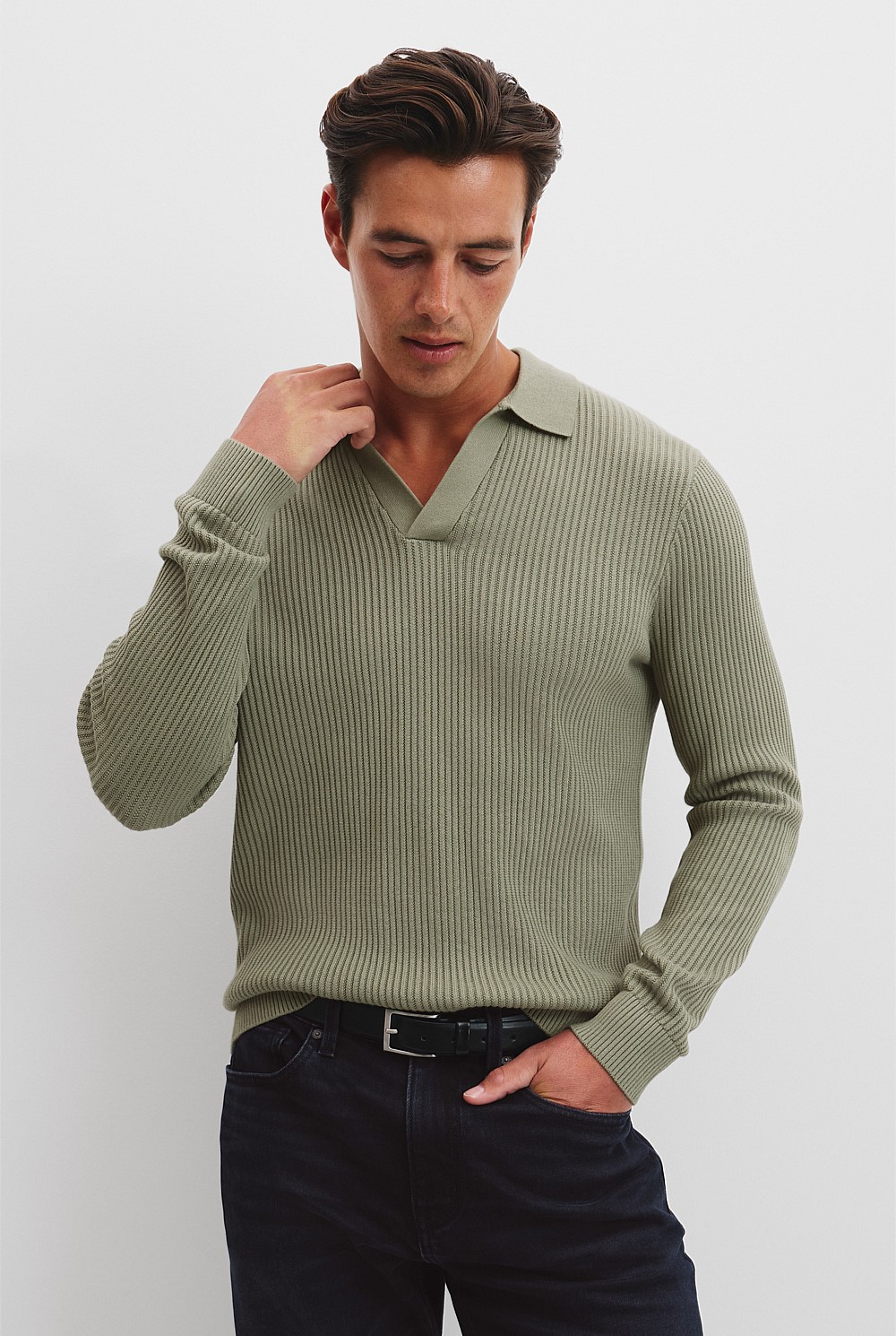 Australian Cotton Ribbed Polo