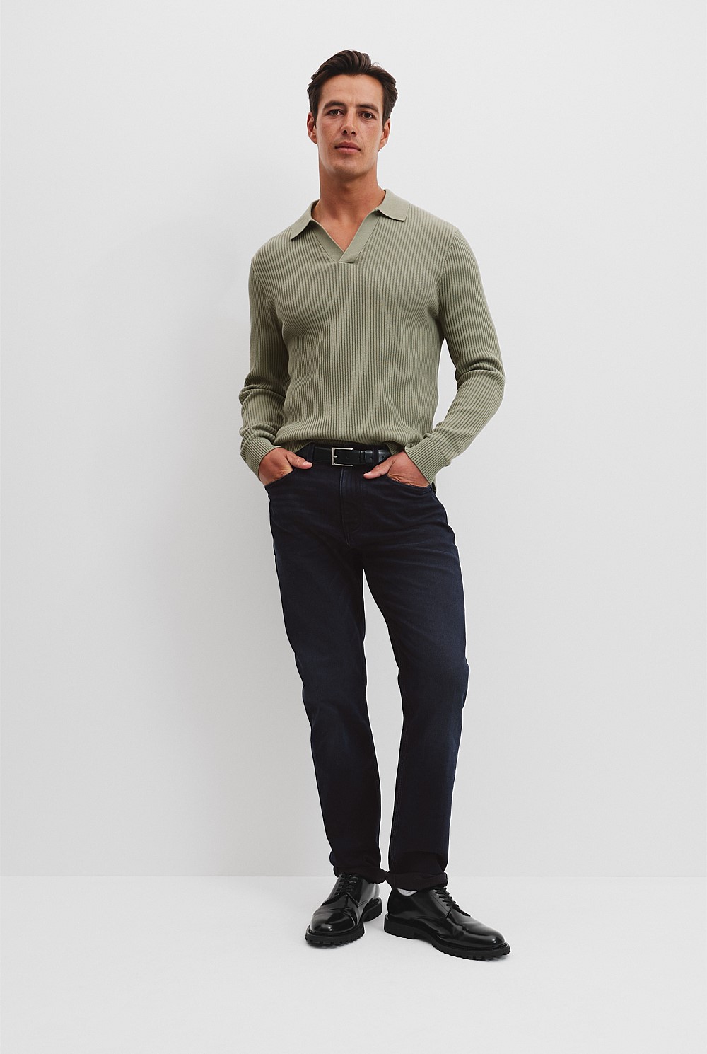 Australian Cotton Ribbed Polo