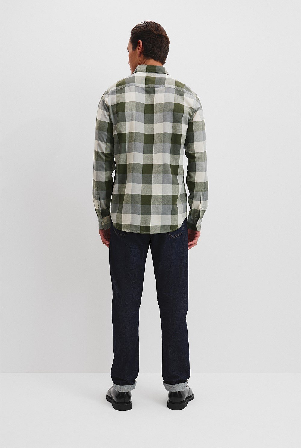 Regular Fit Good Earth Cotton Flannel Check Shirt
