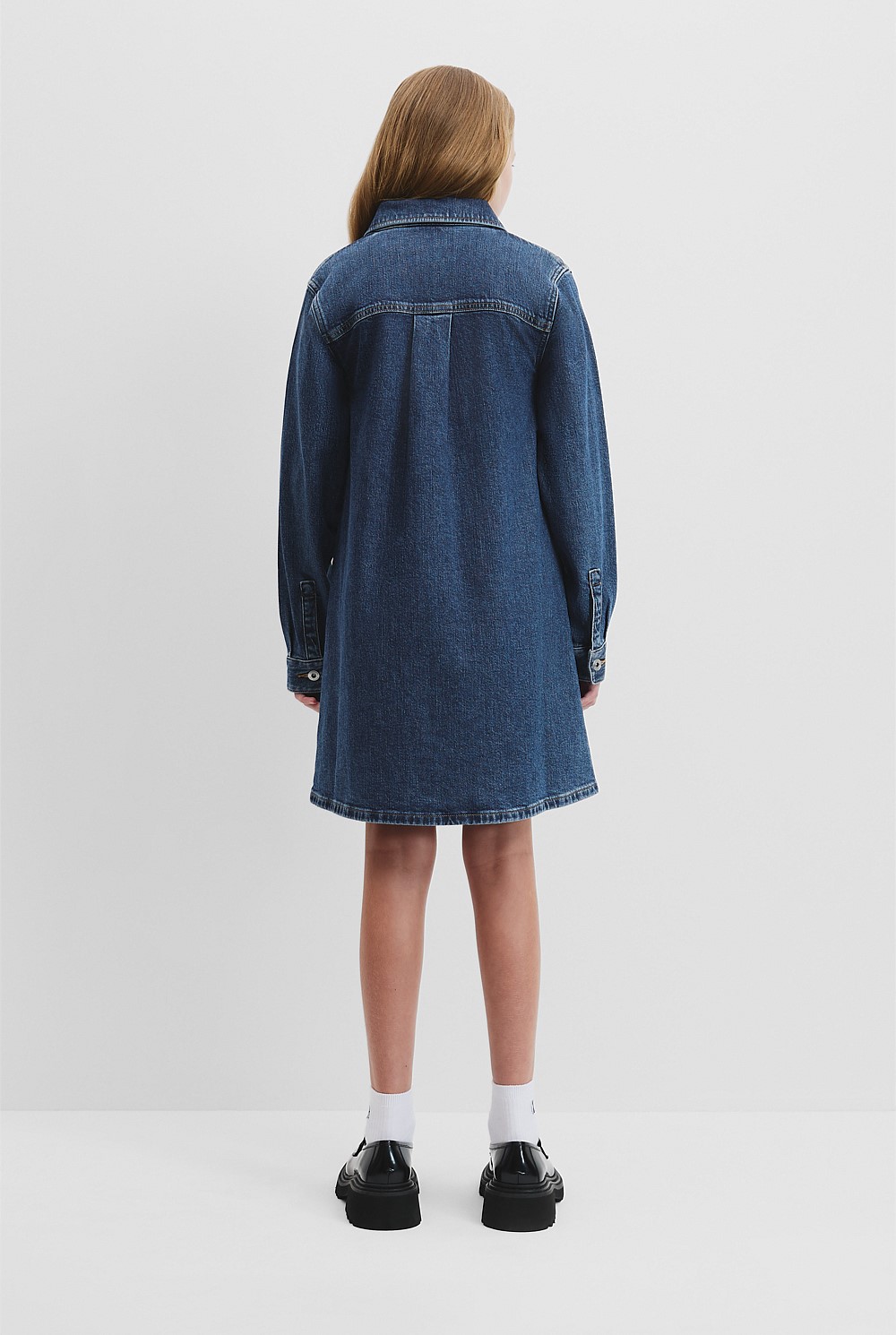 Teen Long Sleeve Denim Dress