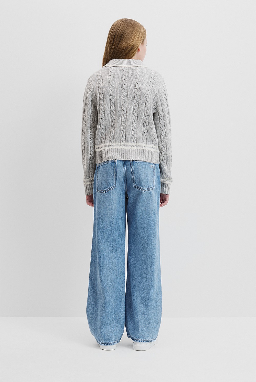 Teen Cable Polo Knit