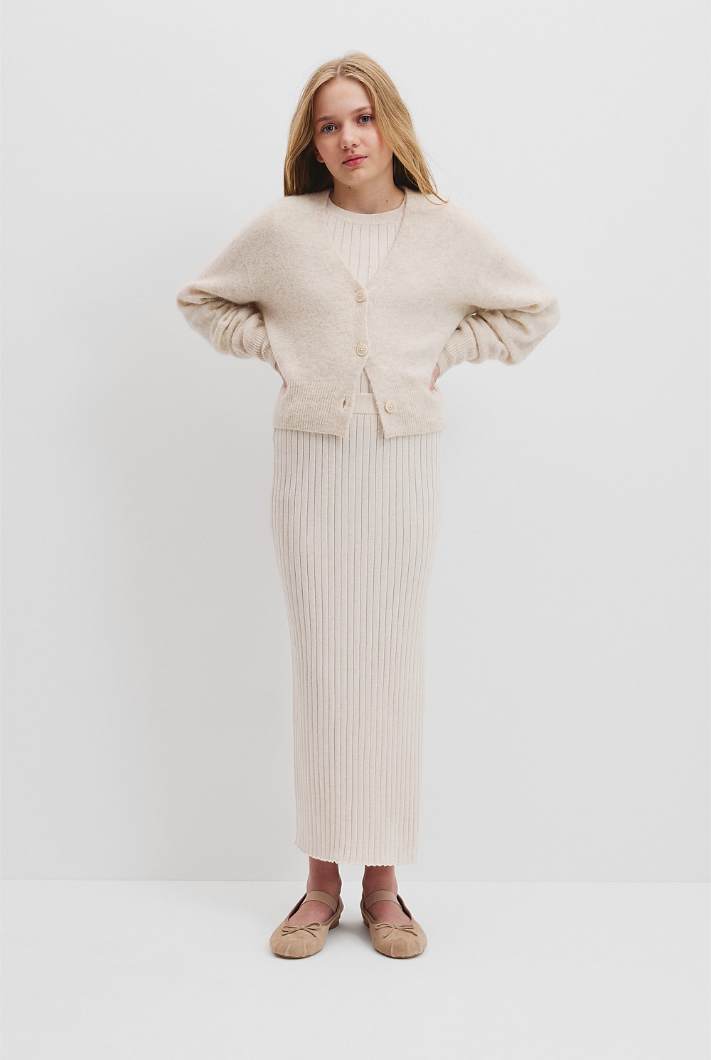 Teen Fluffy Knit Cardigan