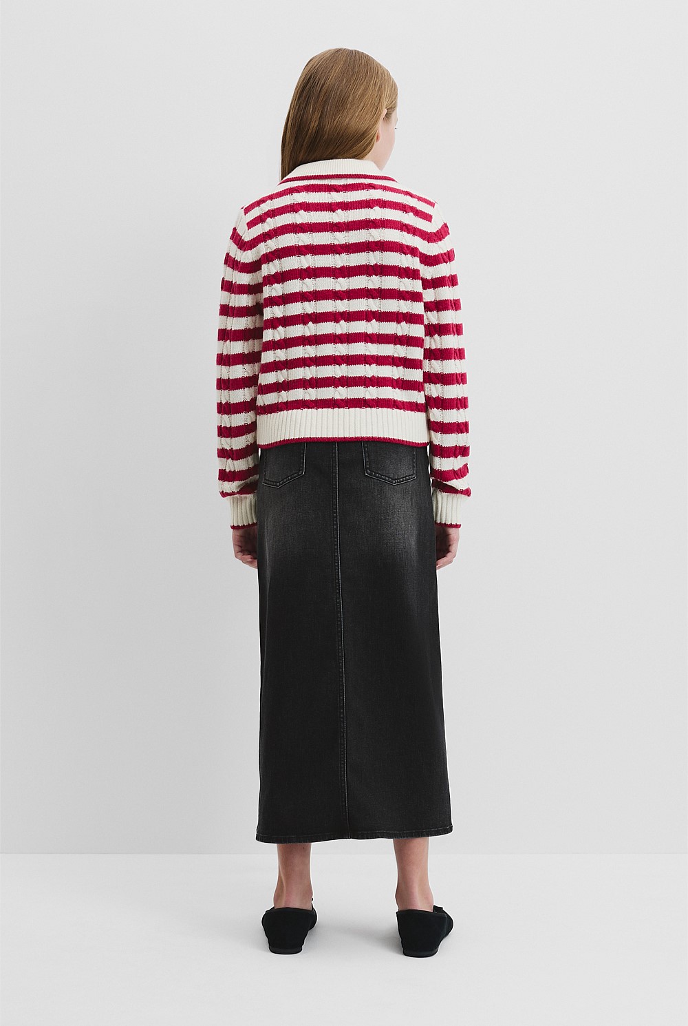 Teen Cable Polo Knit