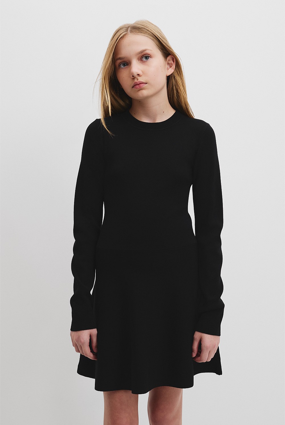Teen Crew Neck Knit Dress