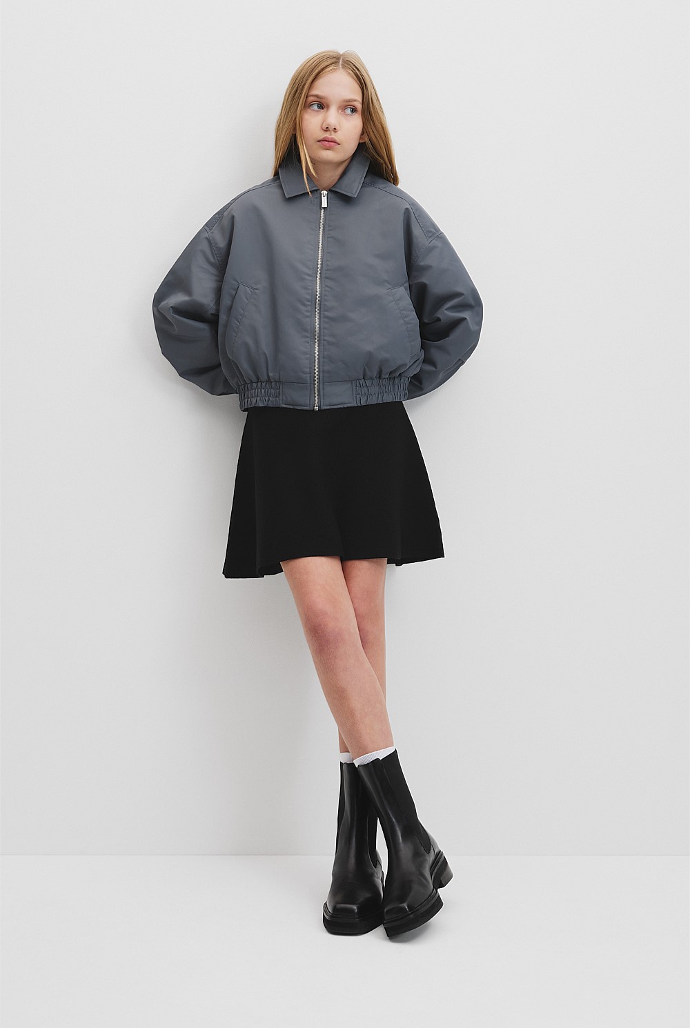 Teen Oversized Bomber Jacket